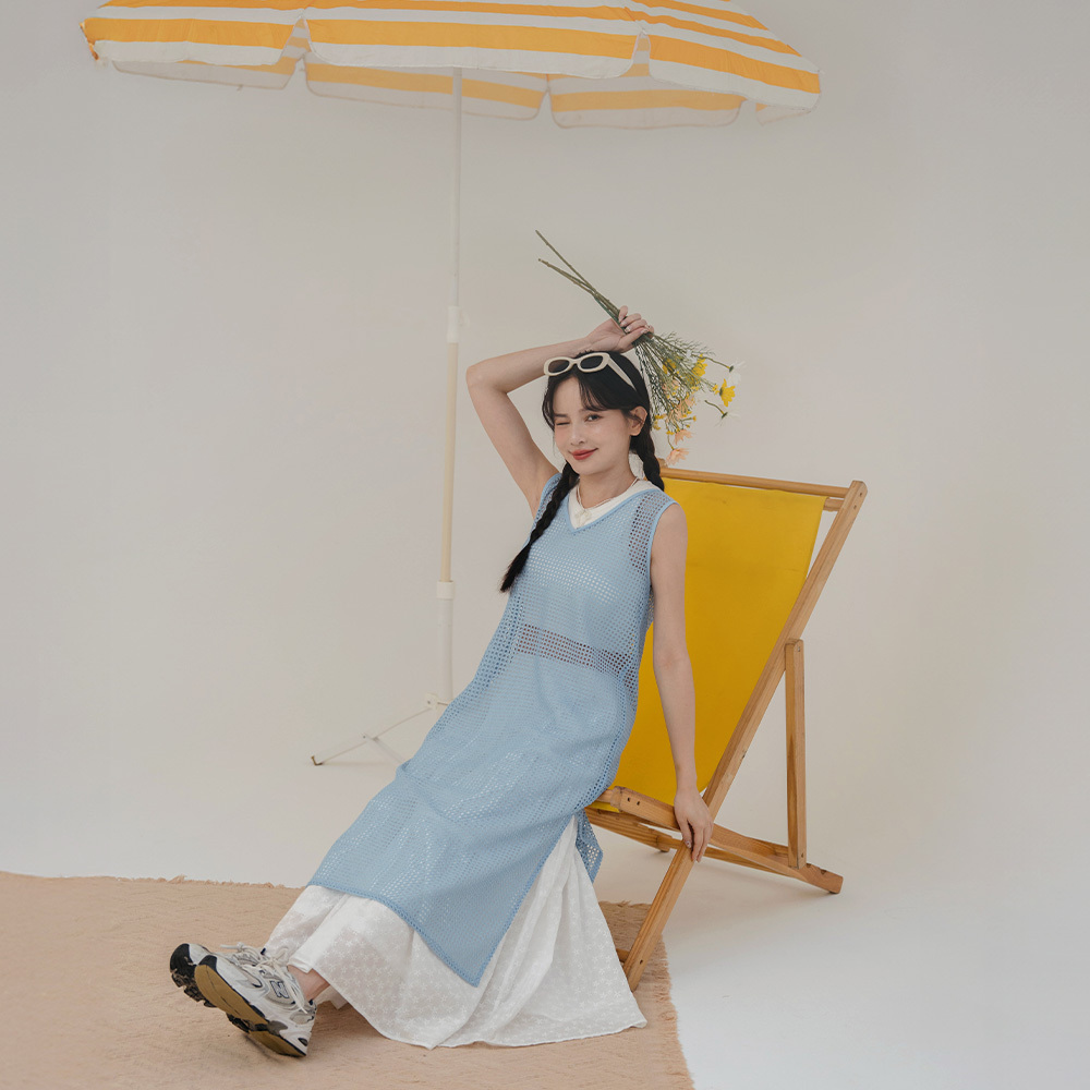 メッシュロングベスト 3色展開