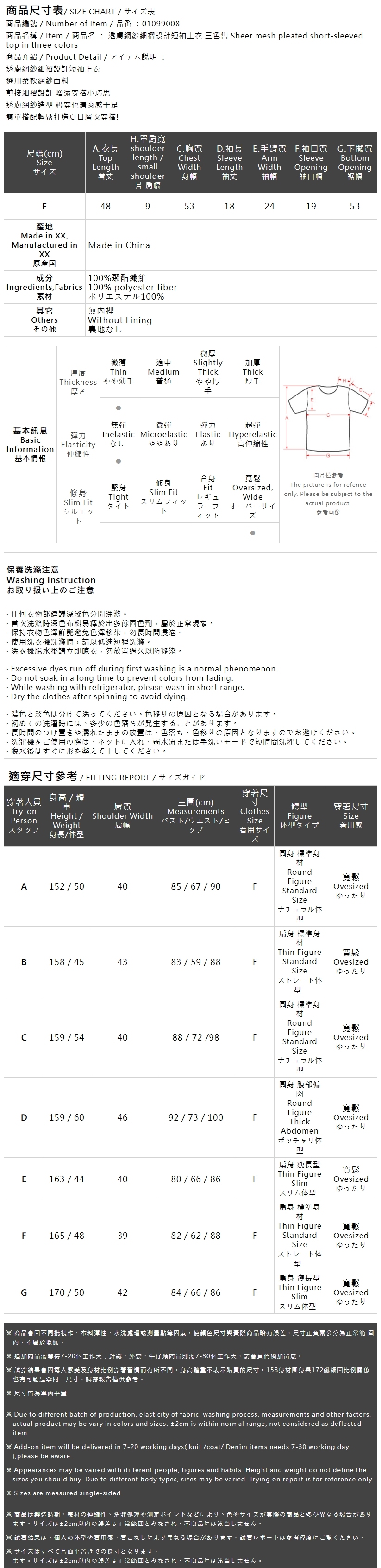 シアーメッシュプリーツトップス 3色展開
