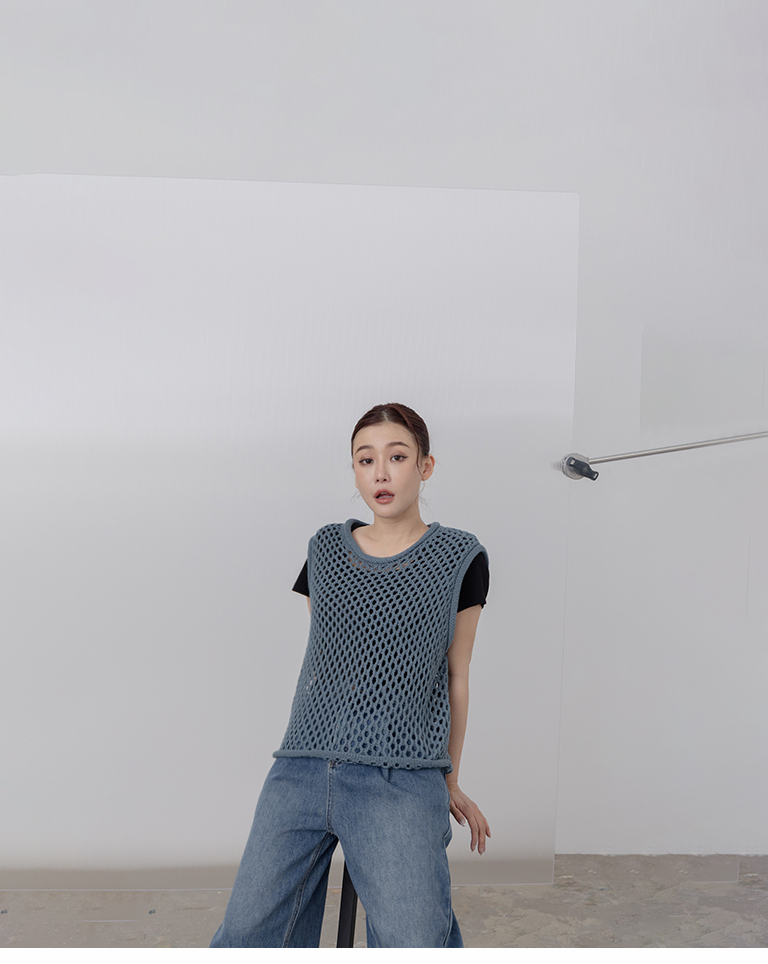 メッシュニットタンクトップ 3色展開
