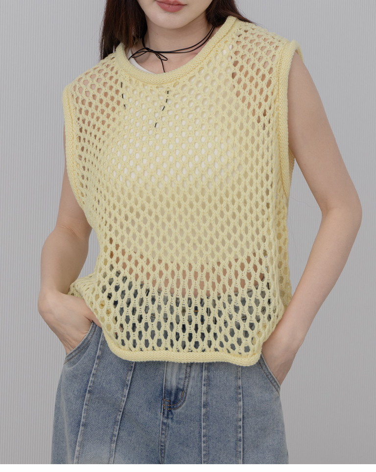 メッシュニットタンクトップ 3色展開
