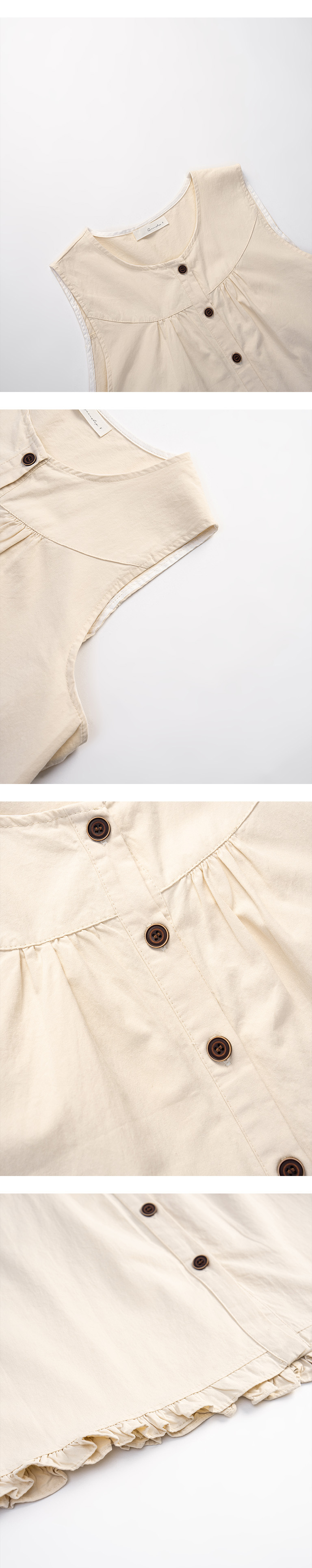 裾フリルボタンベスト