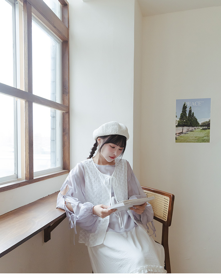 ジャカードダブルリボンベスト