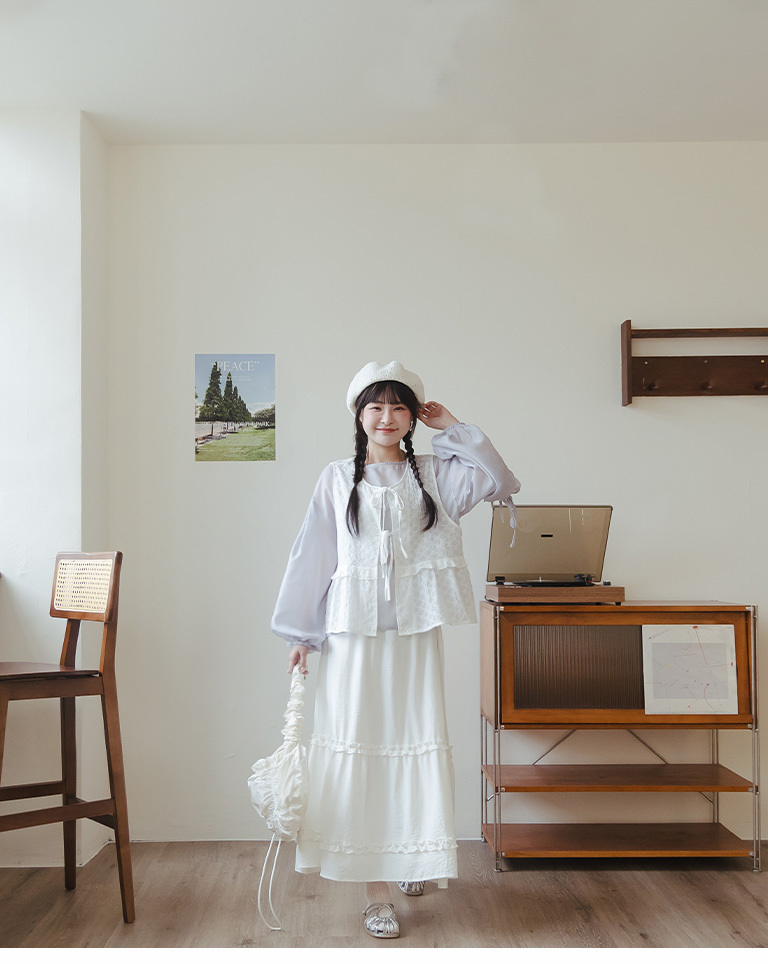 ジャカードダブルリボンベスト