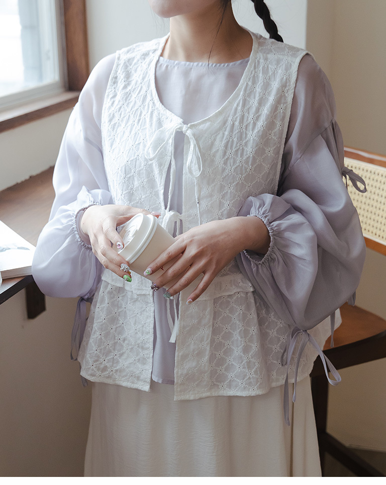 ジャカードダブルリボンベスト