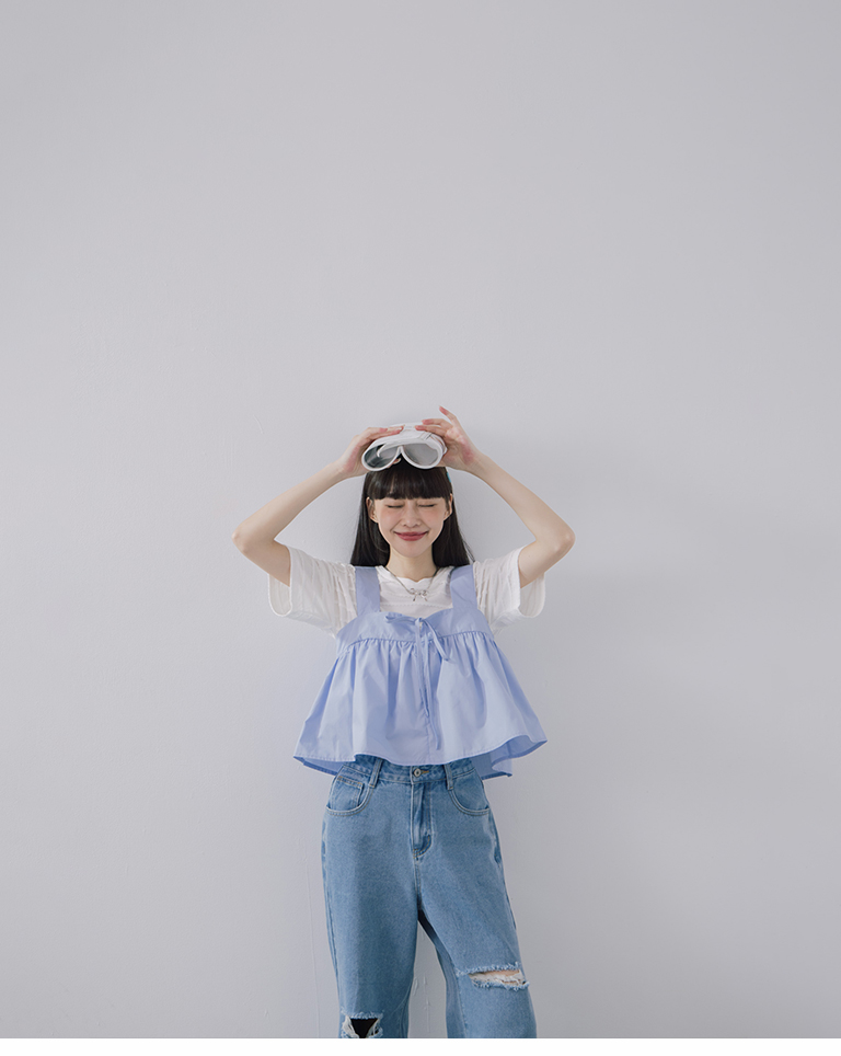 フリルクロップドTシャツ 2色展開
