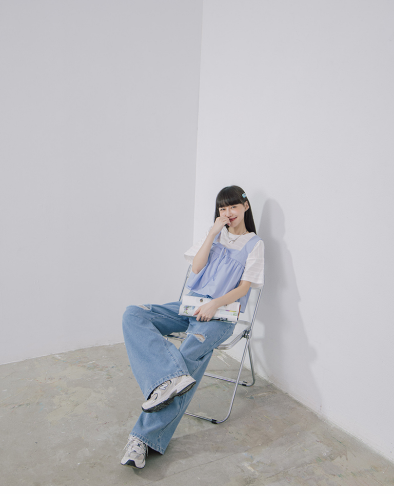 フリルクロップドTシャツ 2色展開