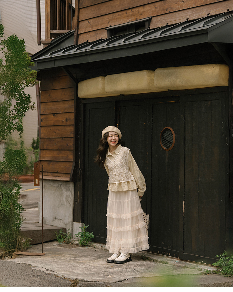 ジャカードレース2WAYキャミジレ 2色展開