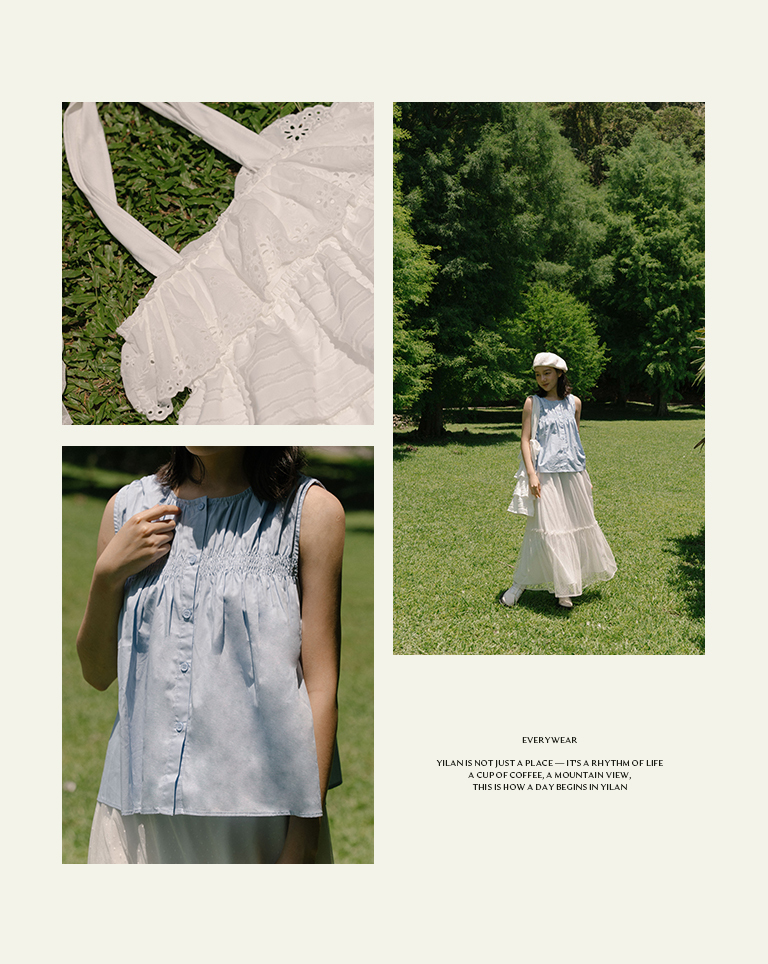 ボタンギャザーブラウス 3色展開