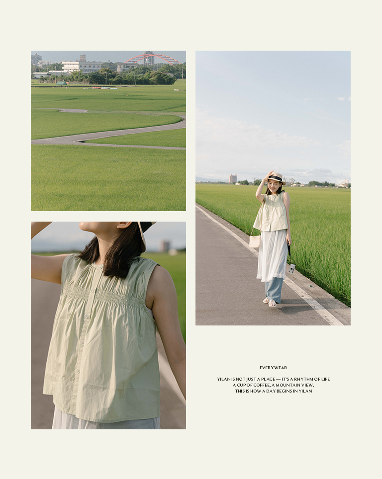 ボタンギャザーブラウス 3色展開