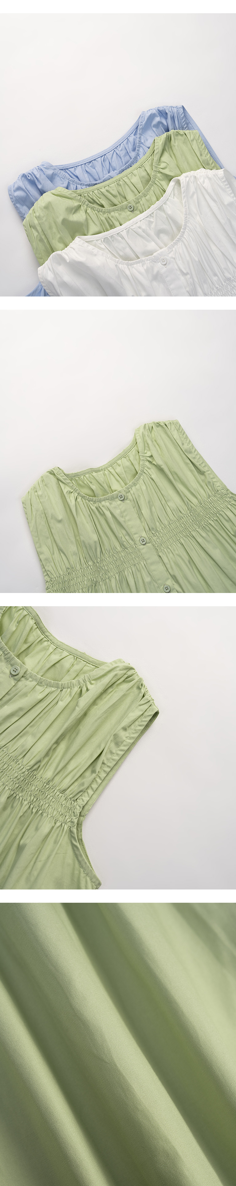 ボタンギャザーブラウス 3色展開