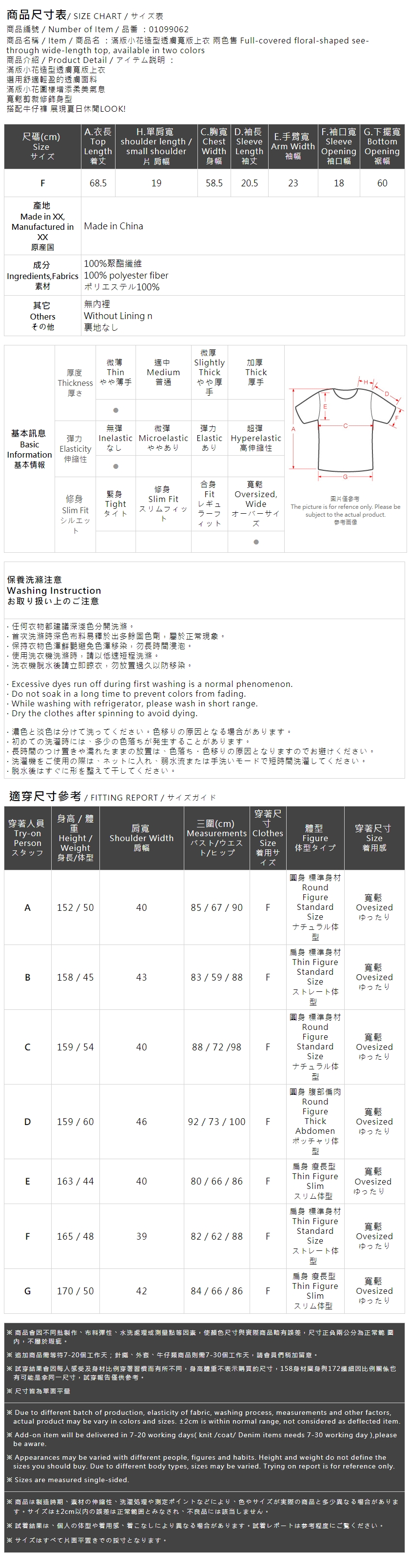 フラワーパターンシアーワイドトップス 2色展開