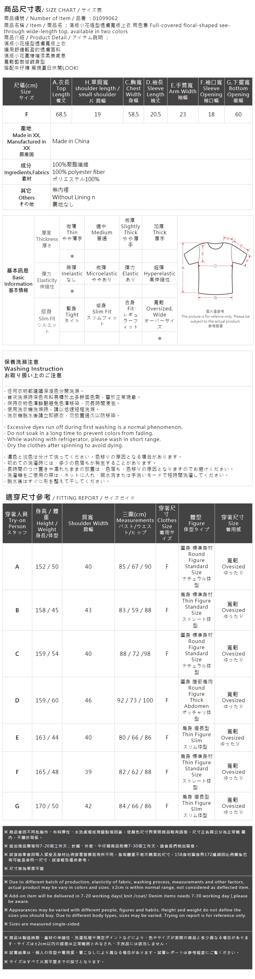フラワーパターンシアーワイドトップス 2色展開