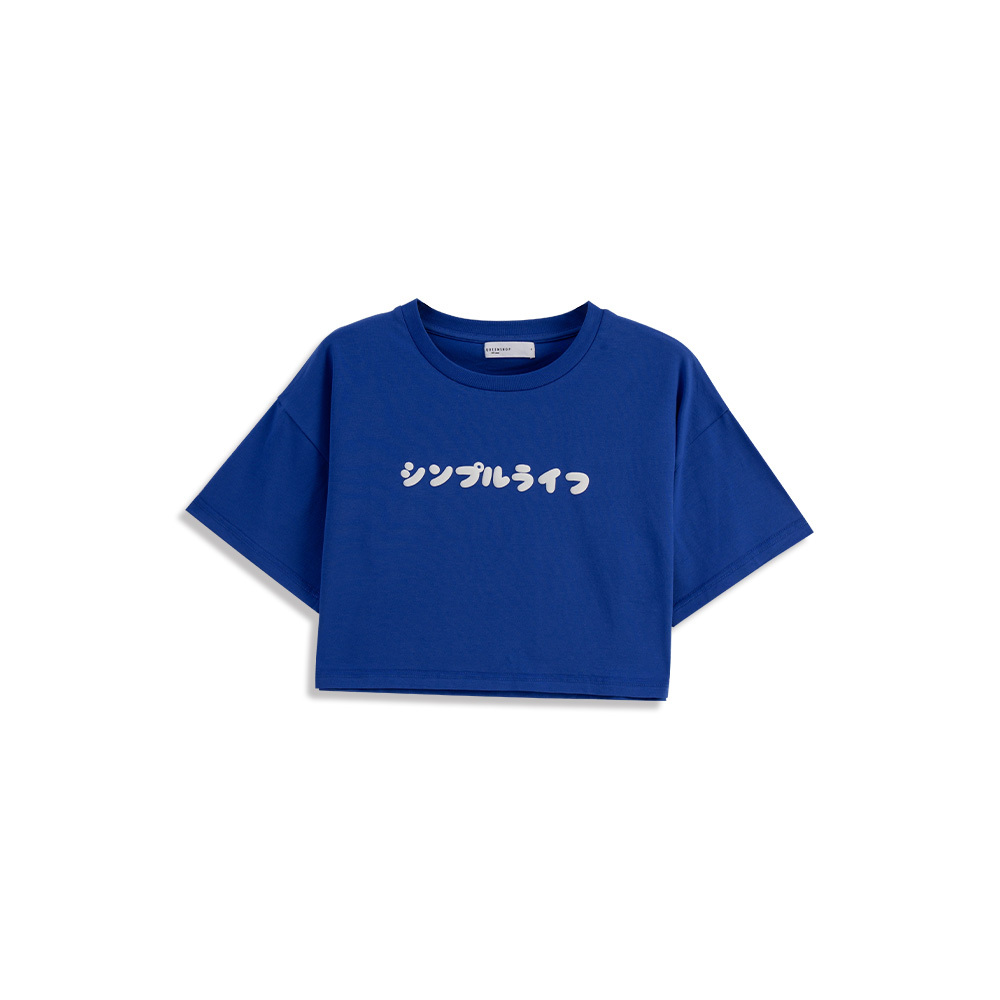 ロゴプリント クロップドTシャツ 2色展開