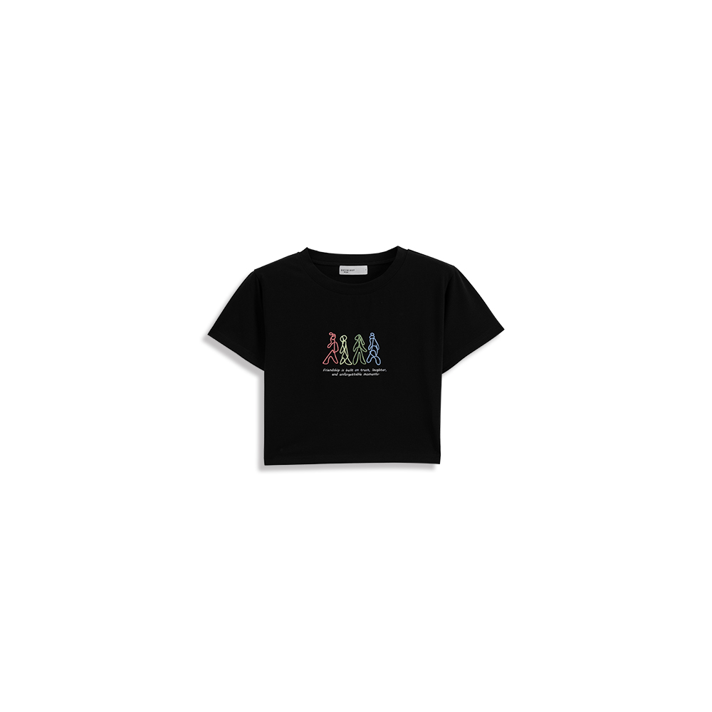 刺繍クロップドTシャツ 2色展開