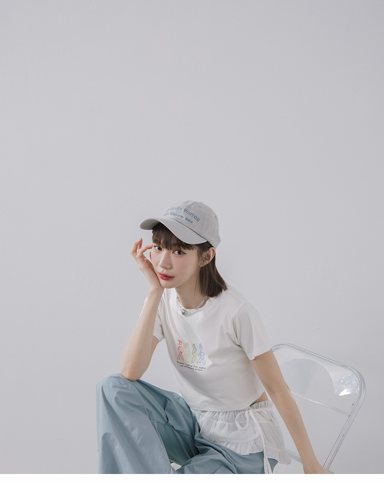 刺繍クロップドTシャツ 2色展開