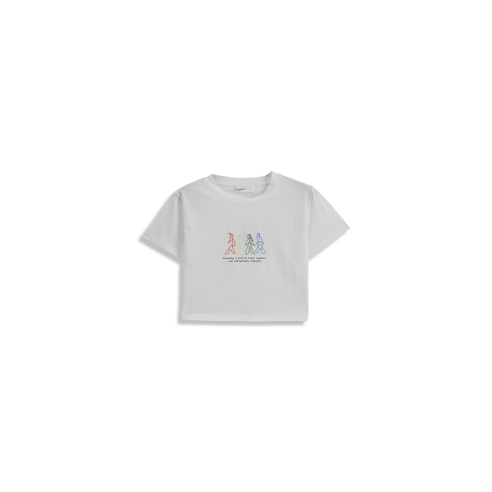 刺繍クロップドTシャツ 2色展開
