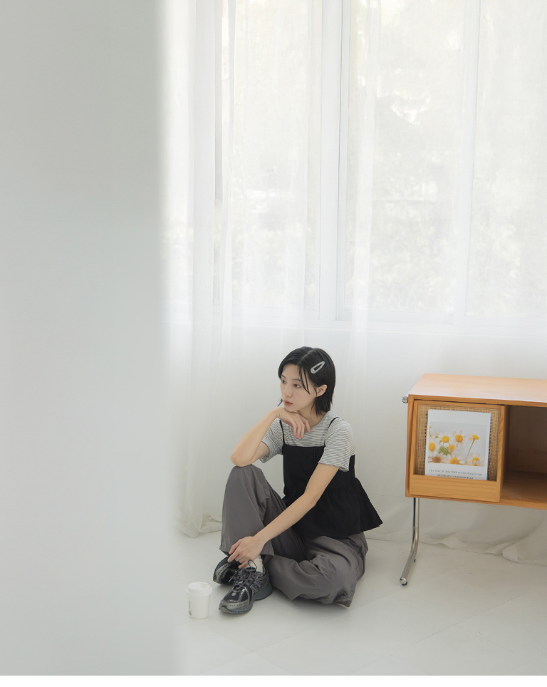 ボーダーフリルトップス 3色展開