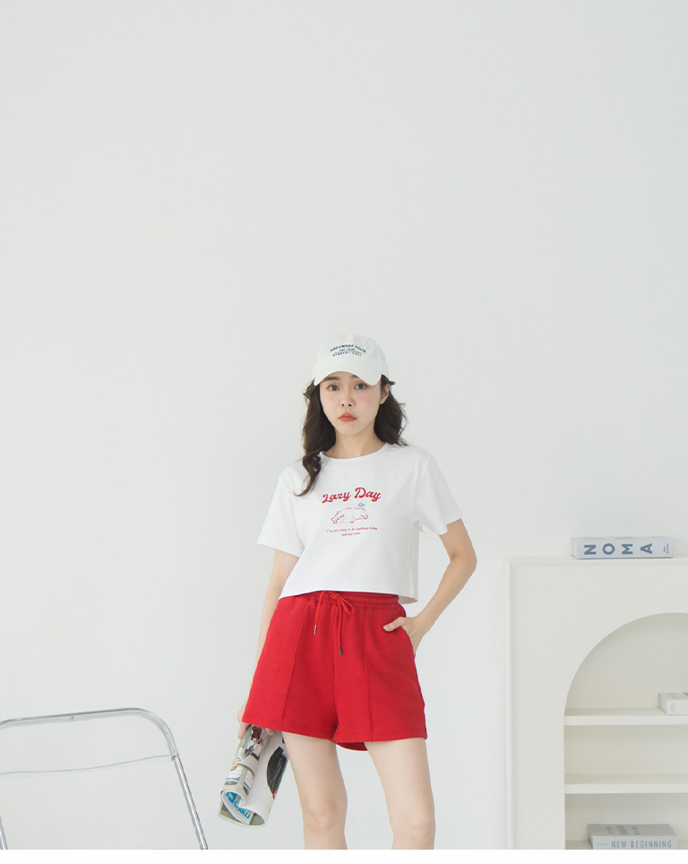 ネコ刺繍クロップドトップス 2色展開