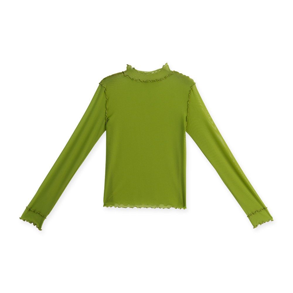 フリルシアーハイネックトップス 7色展開