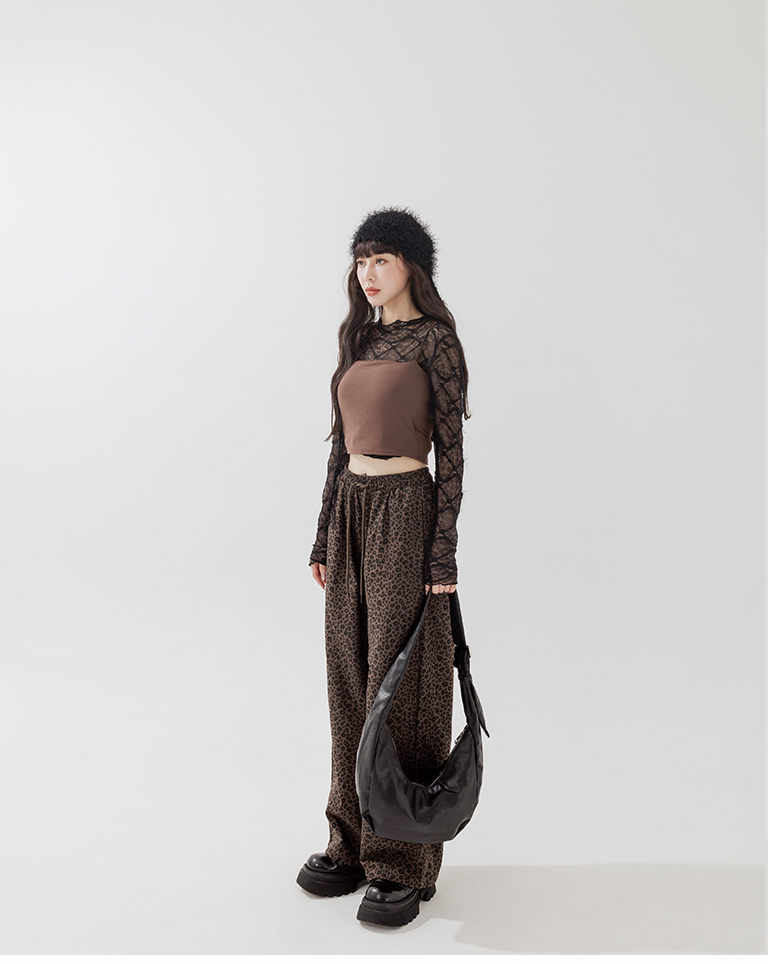 ダイヤ柄レース シアートップス 2色展開