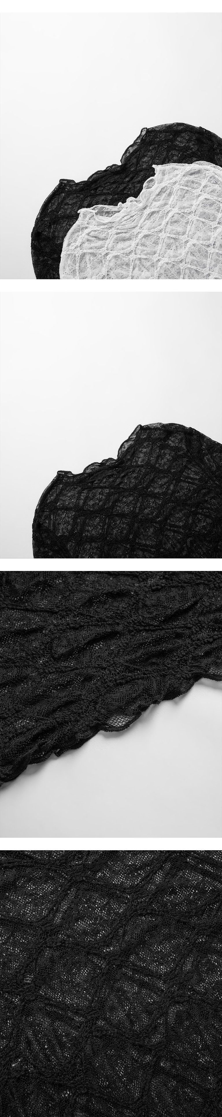 ダイヤ柄レース シアートップス 2色展開