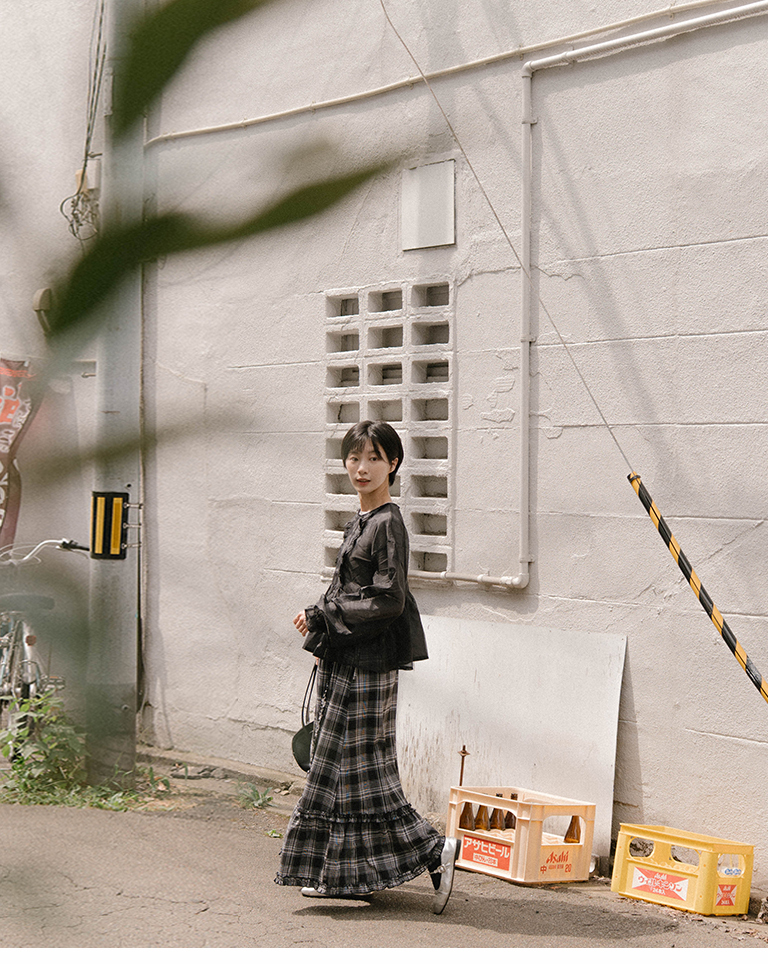 レースフリルシアーブラウス 2色展開