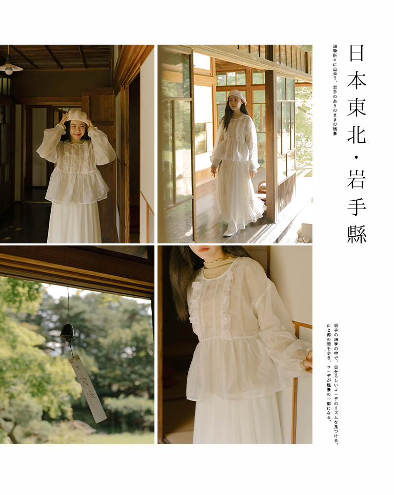 レースフリルシアーブラウス 2色展開