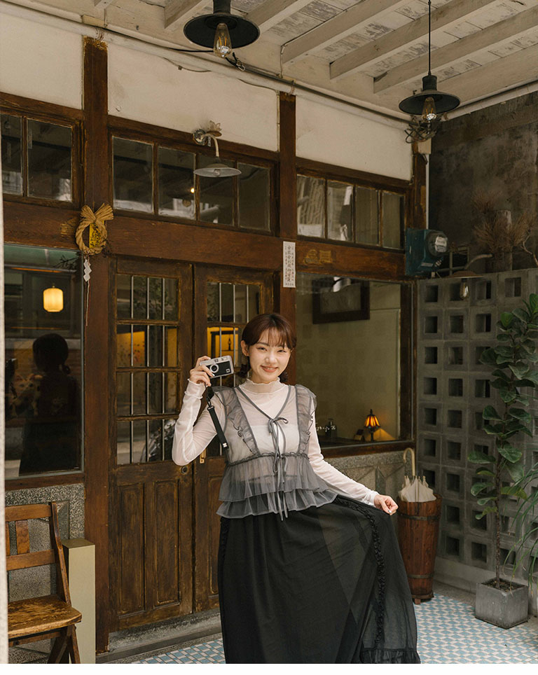 フリルリボンシアーキャミジレ 3色展開