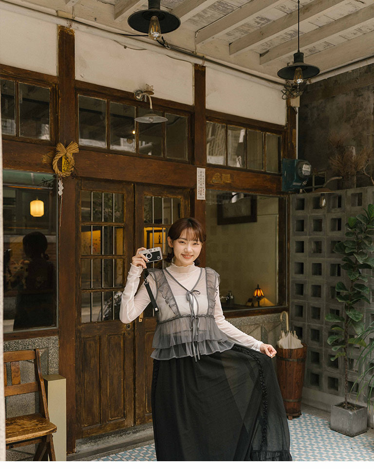 フリルリボンシアーキャミジレ 3色展開