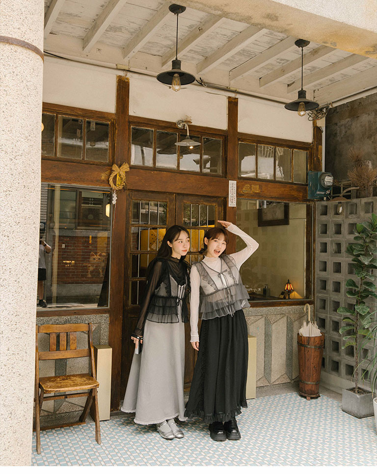 フリルリボンシアーキャミジレ 3色展開