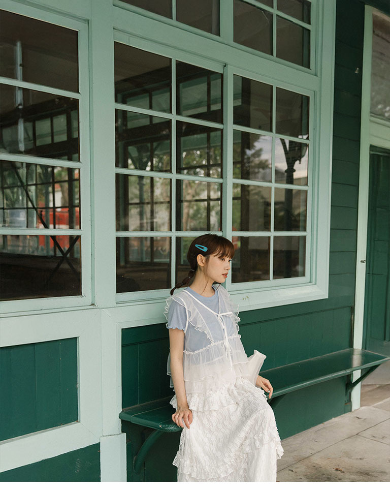 フリルリボンシアーキャミジレ 3色展開