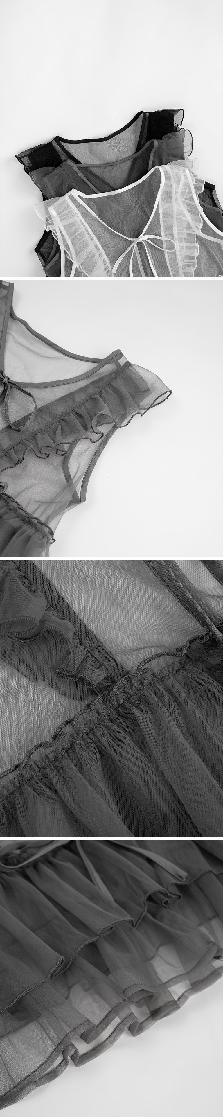 フリルリボンシアーキャミジレ 3色展開