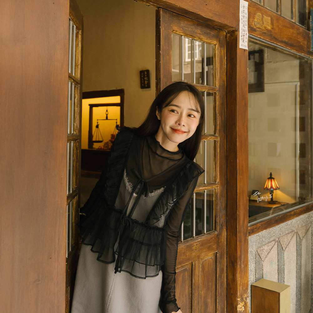 フリルリボンシアーキャミジレ 3色展開