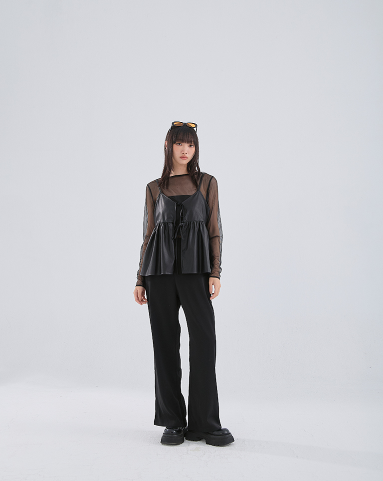 2WAYシアーメッシュトップス 3色展開