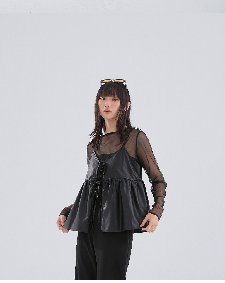 2WAYシアーメッシュトップス 3色展開