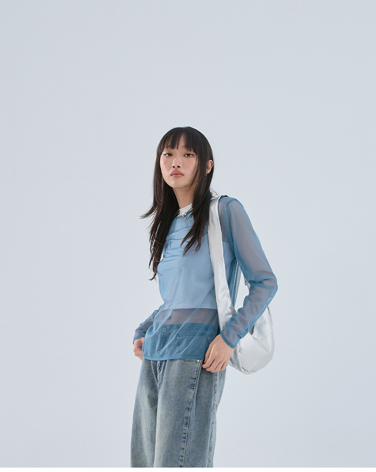 2WAYシアーメッシュトップス 3色展開