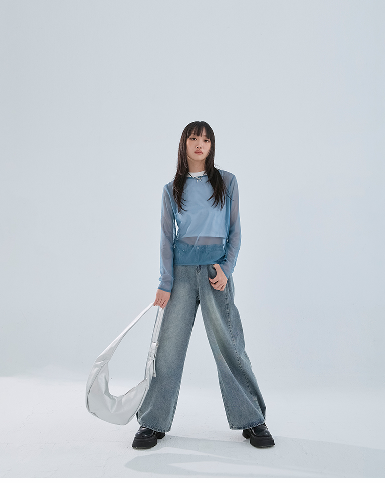 2WAYシアーメッシュトップス 3色展開