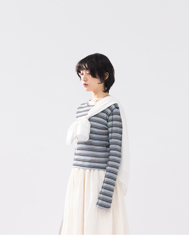 ボーダーニットトップス 2色展開
