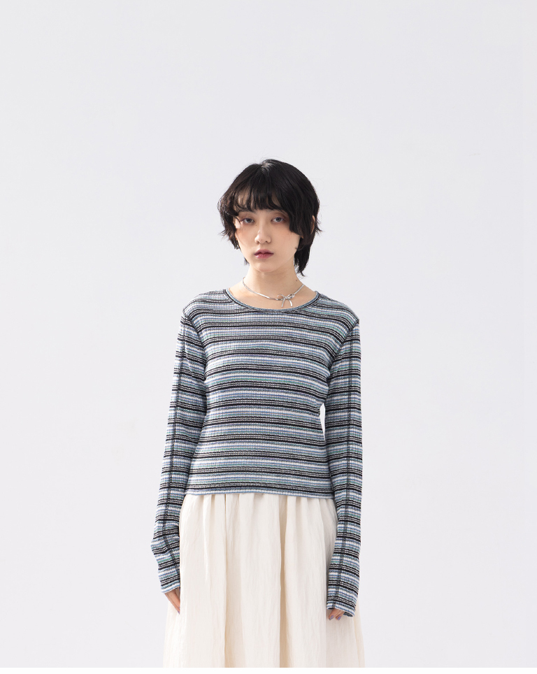 ボーダーニットトップス 2色展開