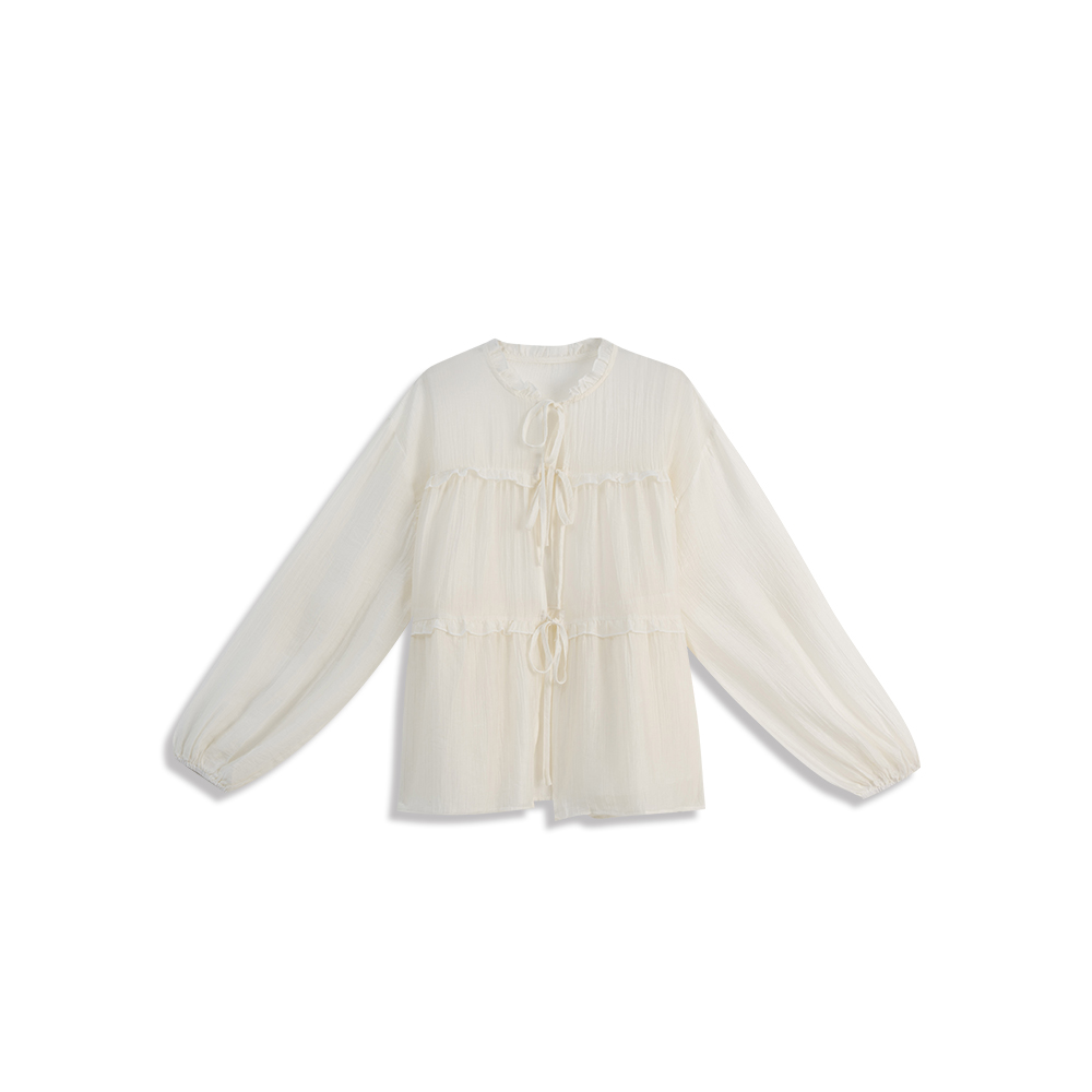 フリルシアーブラウス 2色展開