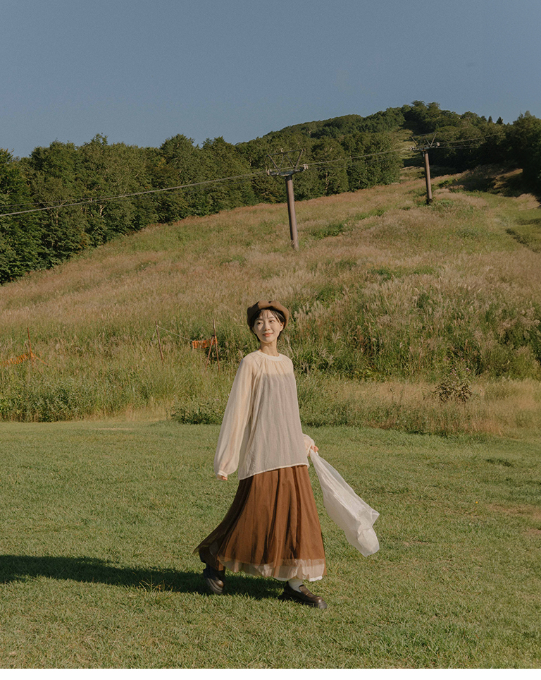 シアーチェックトップス 2色展開