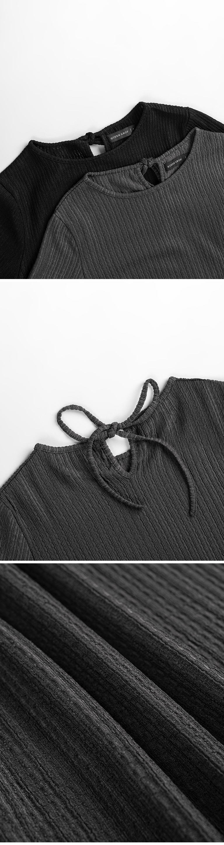 バックリボン透かし編みニット 2色展開