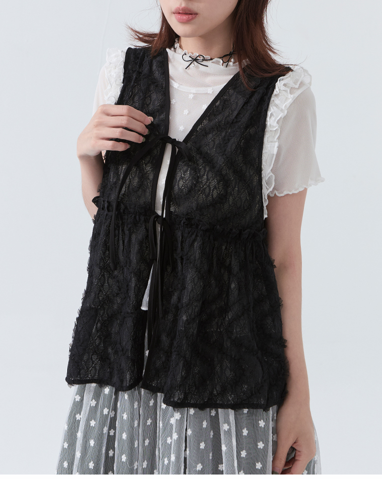 レースジャカードベスト2色展開