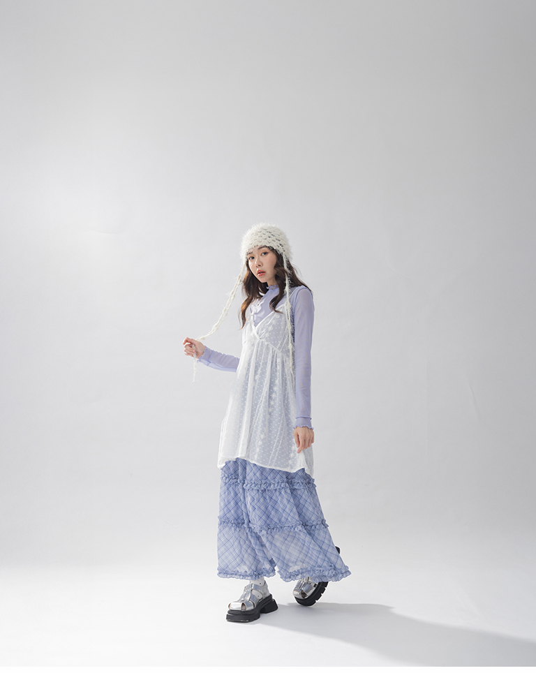 フローラル透けベスト　２色展開