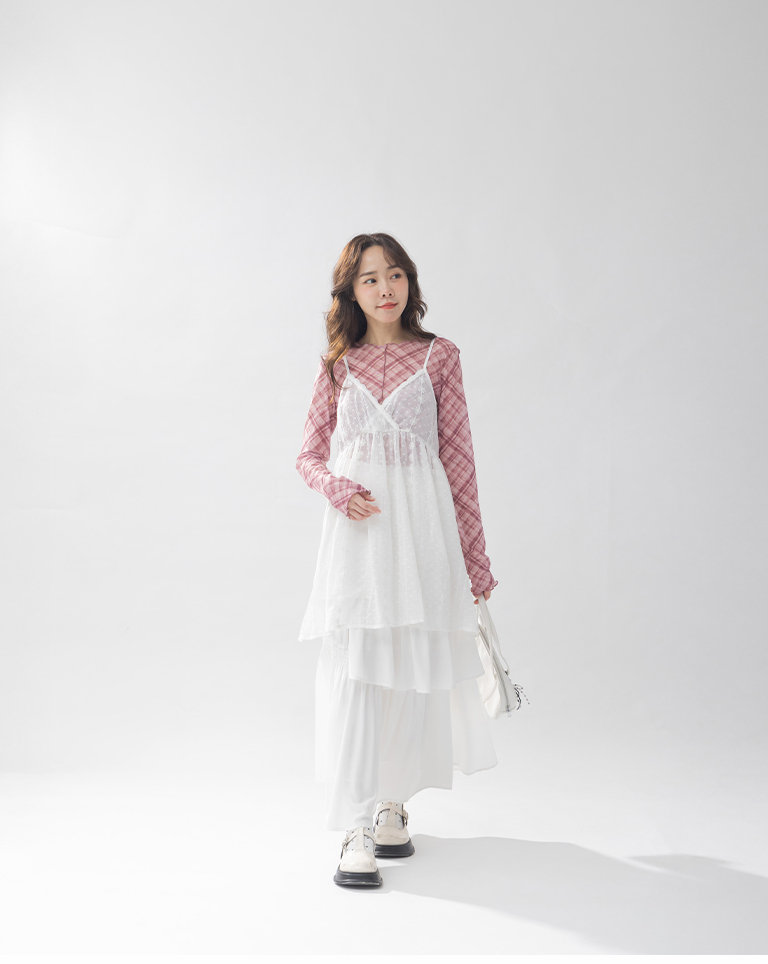 フローラル透けベスト　２色展開