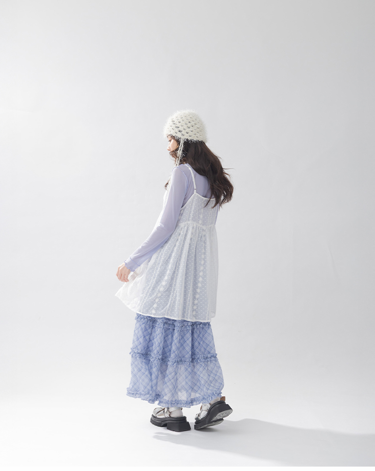 フローラル透けベスト　２色展開