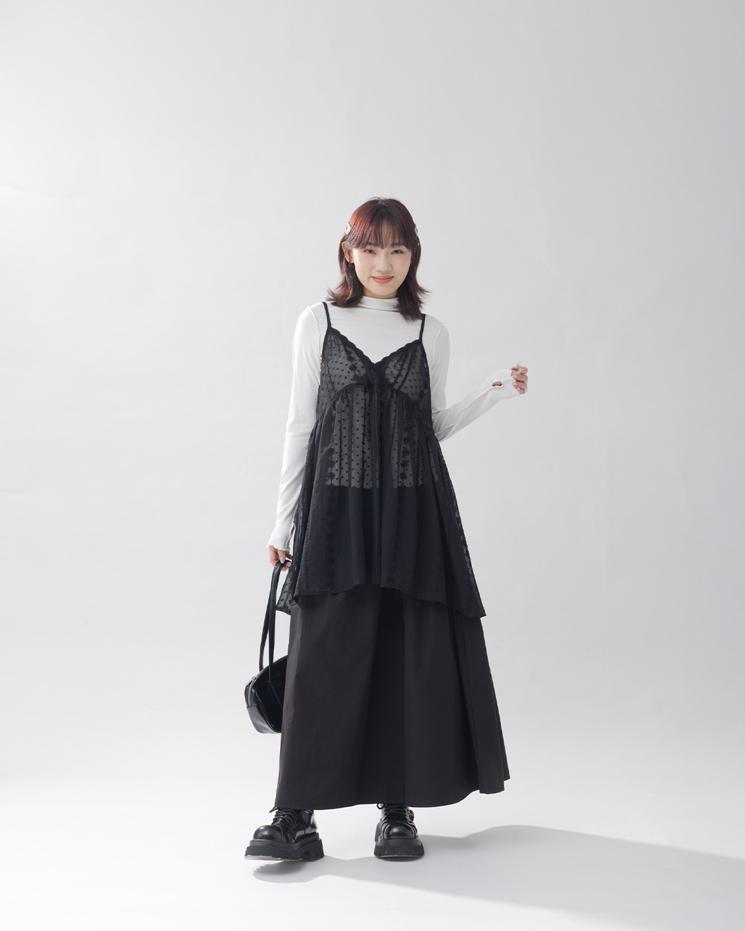 フローラル透けベスト　２色展開