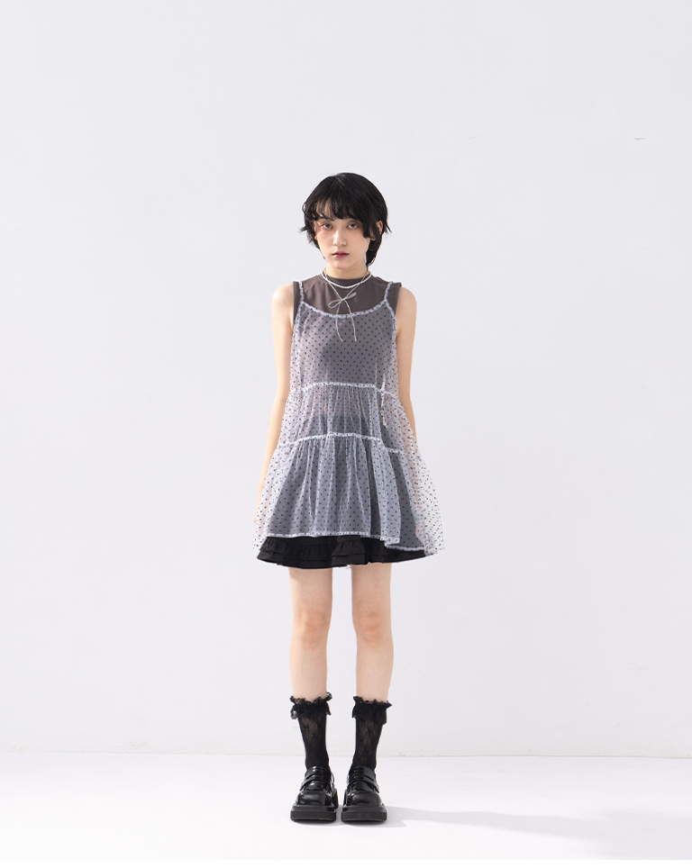 ドットチュニック キャミソール 2色展開