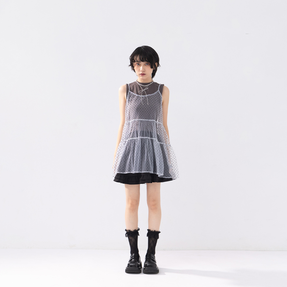 ドットチュニック キャミソール 2色展開