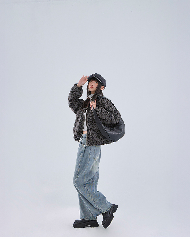 ハーフジップ起毛ショートスウェット 3色展開